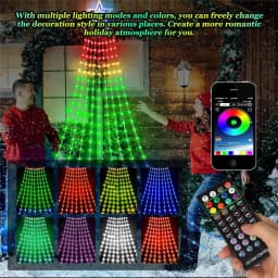 305-LED RGB Remote Control Star Lights, 3 Meters USB Powered with App and 10 Modes For Tree, Patio, Garden Birthday Decoration