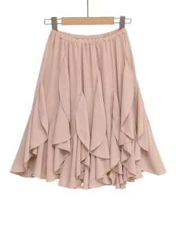 2026 Chic Women's Casual High Quality Knee-length Pink Layered Skirts Ladies Elegant A-line Tierred Ruffles Elastic Midi Skirt