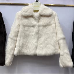 Autumn Winter Genuine 100% Real Natural Whole Rabbit Fur Jacket With Luxury Full Pelt Rabbit Fur Coat Outerwear Overcoat