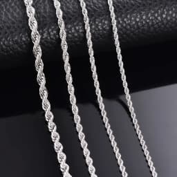 1 Piece Silver Color Width 2mm/3mm/4mm/5mm Rope Chain Necklace for Men Women Stainless Steel Twisted Singapore Layering Collier