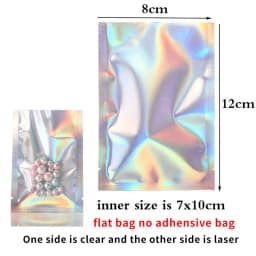 25pcs Holographic Rainbow Flat Foil Mailing Envelope Large Laser Self Adhesive Shipping Bags for Courier Storage Gift Package