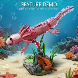 998PCS Creative Aquatic Amphibian Axolotl Model Building Blocks Construction Bricks Toy Gift For Adult