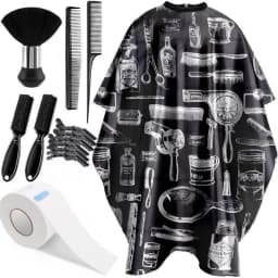 WANMEI Barber Cloak Set with Dust Removal Brush and Comb Professional Barber Accessories Clean Supplies Salon Haircut Styling
