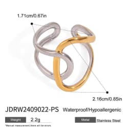 Wholesale High End Waterproof Three-dimensional M Letter Hollow Stainless Steel Finger Ring Trendy for Women Personalize Jewelry