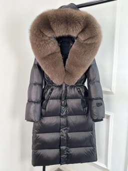 Janveny Thick Glossy Long Puffer Jacket Women Real Fox Fur Hooded 2026 Winter 90% Duck Down Coat Waterproof Female Warm Parkas
