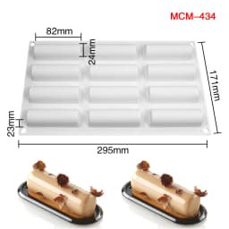 Oval Long Strip Mousse Cake Mold Silicone Pastry Mold For Sweets Cake Forms Tray DIY Homemade French Sweets Baking Mould