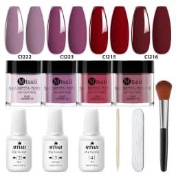 10pcs/set Nail Dipping Powder Natural Dry No Lamp Cure DIY Nail Art Decoration Pigment Dust Glitter Long Lasting Nail Supplies