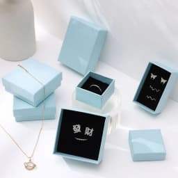 12pcs 9x9x3cm Light Blue Luxury Kraft Gift Box Ardboard Paper Bracelet Necklace Jewellry Boxes Packaging Rings Gift Wholesale