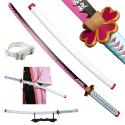 41 inch Demon Slayer Samurai Katana Sword With Belt And Holder Tanjiro Halloween Cosplay Props Decoration
