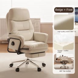 Office computer chair can recline to 180 degrees for lunchtime rest, ergonomic and comfortable for long-term sitting, executive