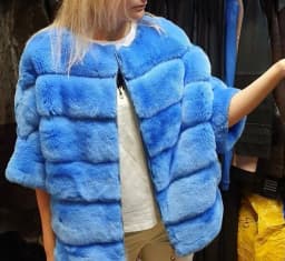 Real Rex Rabbit Fur Jacket for Women Zipper Stripe with Batwing Sleeve Furry Vest Thick Tops Dropshipping Winter Coat 1907018