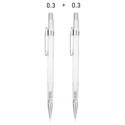 Transparent Mechanical Pencil Set 0.3, 0.5, 0.7 0.9mm with HB Lead Refills for Sketching Art Drawing Painting Automatic Pencils