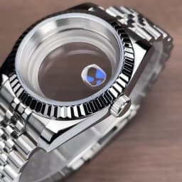 36mm/39mm Fluted Bezel NH35 Case For SK DJ Replacemet Part Sapphire Glass Stainless Steel Fit Nh35 Nh36 Movement Watch Case NH35