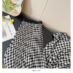 Spring Summer Tall Women's High Waist Pleated Skirt - Korean Elegant Ruffle Trim Flared Maxi Skirt with Wide Hem