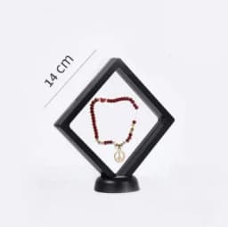 1 Set Suspended Floating Display Case Black White Plastic 3D Earring Coins Gems Ring Jewelry Exhibition Stand Holder Box