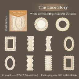 20 Sheets Lace Series Scrapbooking Decorative Stickers for DIY Photo Frame Collage Decoration Craft Supplies