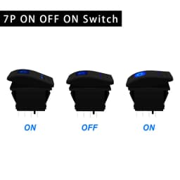 Waterproof Rocker Switch with Blue LED | 12V/24V Latching & Momentary (SPST/ DPDT) | for Marine, UTV, ATV, RZR, Automotive