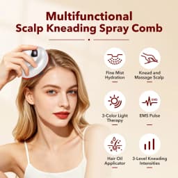 Portable Red Light Head Massager 660nm with Mist Spray Kneading Scalp Relaxation Machine Oil Applicator for Head Massage