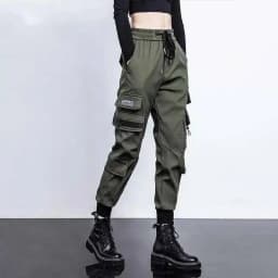 HKSH Women Tide Cargo Pants Casual Loose Trend American Pockets Safari Style Overalls High Street Foot Binding Hiking Ins HK3902