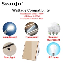 Touch Switch EU LED Crystal Glass Panel Wall Lamp Light Switch 1/2/3 Gang AC100-240V LED Sensor Switches Interruttore