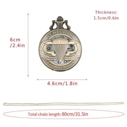 2024 Features Airborne Badge Hollow Quartz Pocket Watch Gentleman's Necklace Pendant Clock Men's And Women's Jewelry Gifts