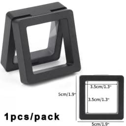 PE Film Jewelry Storage Box 3D Packaging Case Gemstone Free Stand Floating Frame Membrane Ring Earrings Necklace Display Holder