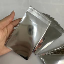 20pcs Aluminum Foil Self-adhesive Bag 6*9CM Cool Punk Silver Color Small Pouches Handmade Jewelry Earring Packaging Shipping