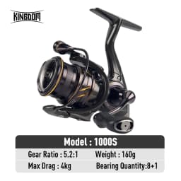 Kingdom Micro Fly Pro Fishing Spinning Reel Ultra Light 8+1 Sealed Bearings 160g 8KG Max Drag 5.2:1 Gear Ratio Fishing Reel