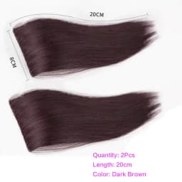 2Pcs Synthetic Short Straight Pad Invisible Hair Extension Lining of Hair Top Side Cover Hairpiece for Women
