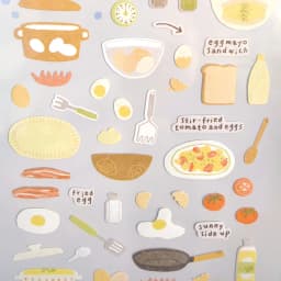 Korean Import Suatelier Eggtime Breakfast Paper Sticker Scrapbook Decoration Stationery DIY Stickers School Office Supply 1196