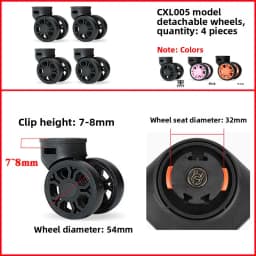 Detachable Universal Wheel Luggage Wheel Tool Box Makeup Case Roller No Disassembly Needed Single Wheel Slider Tool