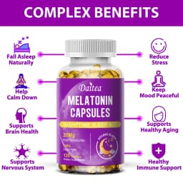 Melatonin 20mg Anti Stress Tools Sleeping Capsules Melatonin to Sleep Stay Asleep Longer For Adult Beauty Health