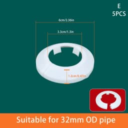 5Pcs Radiator Pipe Collars Shower Faucet Angle Valve Pipe Plug Decoration Cover Snap-on Plate Kitchen Faucet Accessories