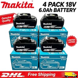100% Original Makita Battery, 6.0Ah Rechargeable Battery 18V, Replacing Makita BL1830B L1840B L1850B L1860B, Power Tool Battery