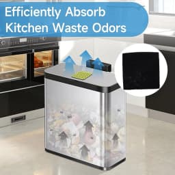 20pcs Odor Filter Refills Fit for EKO Trash Can with Built in Compartment Activated Charcoal Deodorizer Strong Charcoal Odor