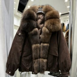 OFTBUY Real Suede Jacket Winter Warm Button Thick Padded Fashion Loose Outerwear Women Luxury Fox Fur Collar Duck Down Parka