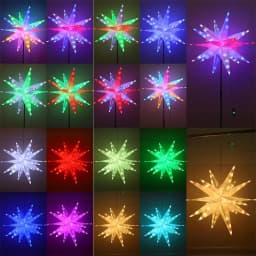 Dia40/50/60CM Smart Christmas Star Tree Topper Moravian Star Light LED Bluetooth App & RGBIC Remote Firework Starburst Light