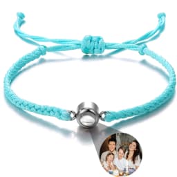 Wholesale New Projection Bracelets Stainless Circle Photo Bracelet Customized Colorful Woven Projection Bracelet Adjustable