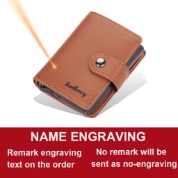 Baellerry New RFID Card Holder Short Men Wallets Name Engraved Brand Male Purse Luxury PU Leather Small Men's Popup Wallet