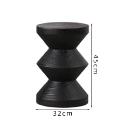 Wabi-Sabi Charred Wood Side Table Handcrafted Tree Stump Stool with Natural Texture Bedside Coffee Table for Home Decor