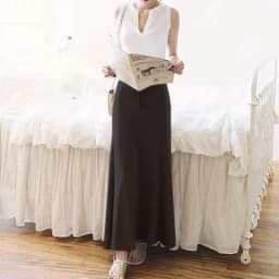 New Bla A-Line Midi Skirt Elastic Waist Large Hem Women's Spring Autumn Long Skirt High Waist Pure Color Versatile Sle