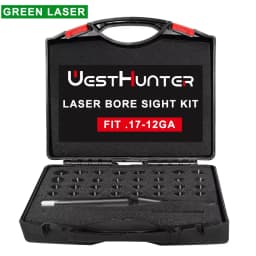 WestHunter Laser Bore Sight Kit with 32 Adapters 0.17 to 12GA Red or Green Bright Bore Sighter Laser with Button Switch