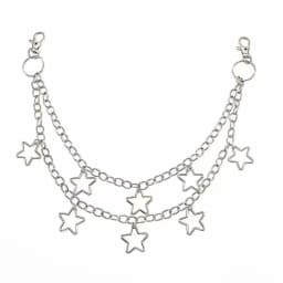 Punk Pants Chain Pentagram Keychains for Men Women Jean Trouser Biker Chains Harajuku Goth Jewelry Gothic Rock Emo Accessories