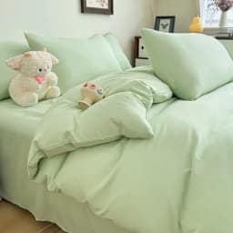 Ins Style Solid Color Duvet Cover Set Washed Cotton Bedclothes Comforter Cover Pillowcase Soft Bedding Sets Quilt Covers 220x240