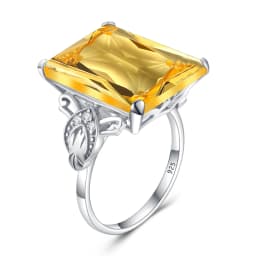 Classic Real 925 Sterling Silver Pink Crystal Ring for Woman Rectangle Anniversary Party Vintage Fine Jewelry Gift