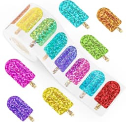 500pcs Laser Flower Sticker Roll Cute Flower Shape Sealing Sticker Color Waterproof Self-adhesive Sticker Gift Packaging Sticker