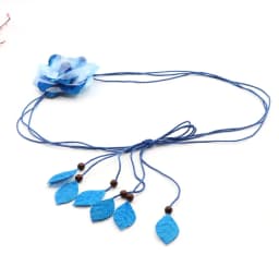 2024 Casual Wild Chiffon Big Flower Lady Thin Belt Sweet Tassel Braid Decoration Elegant Handmade Flower Fine Women Dress Belt