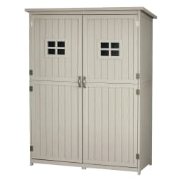 Wooden Garden Shed Tool Storage Cabinet Organizer Double Door Shelf 5ft 2 Colors