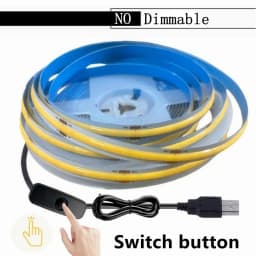 1-5M USB LED Strip Light 5V 320LEDs/M COB Touch Sensor Dimmable Lamp Tape DIY Mirror Backlight TV Kitchen Room Night Lighting
