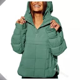 Women's Casual Fashion Solid Color Before Short After Long Cotton Jacket, Loose Long-sleeved Hooded Top, Women Autumn and Winter